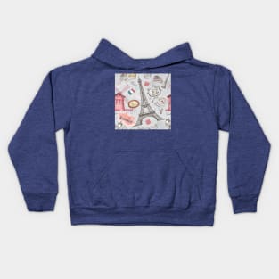 France Paris seamless texture Kids Hoodie